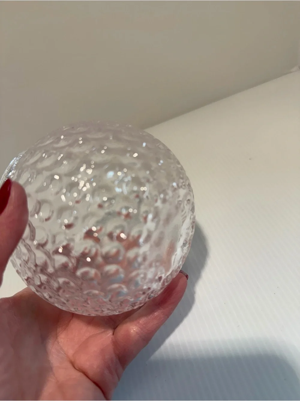Vintage Clear Golf Ball Glass Votive Candle Holder / Fairy Lamp Shade